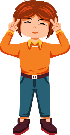 Boy Standing  Illustration