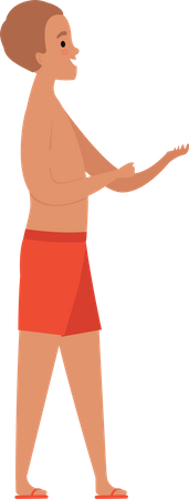 Boy standing in shorts Illustration