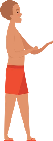 Boy standing in shorts Illustration