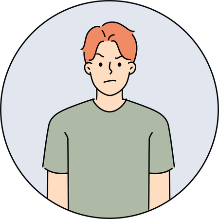 Boy standing with angry face  Illustration