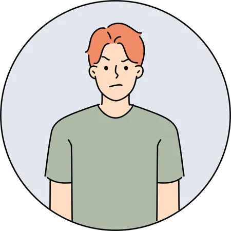 Boy standing with angry face  Illustration