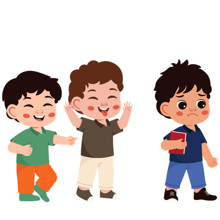 Boy Stop BullyinTg easing Friends  Illustration