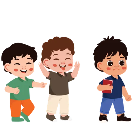 Boy Stop BullyinTg easing Friends  Illustration