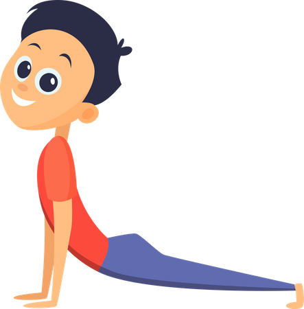 Boy stretching back  Illustration