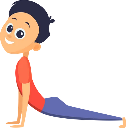 Boy stretching back  Illustration