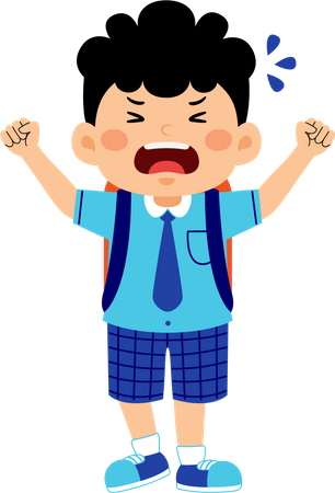 Boy student crying  Illustration