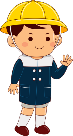 Boy Student In School Uniform  Illustration