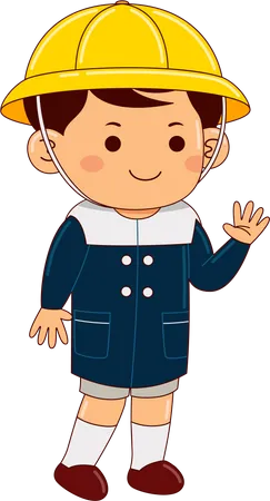 Boy Student In School Uniform  Illustration