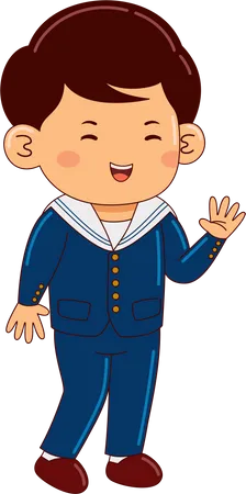 Boy Student In Uniform  Illustration