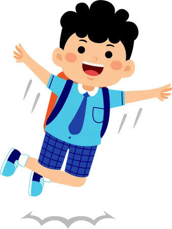 Boy Student With School Uniform Illustration