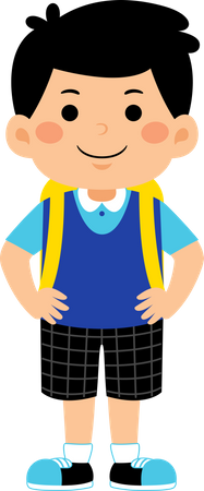 Boy student standing  Illustration