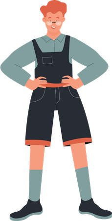 Boy student standing  Illustration