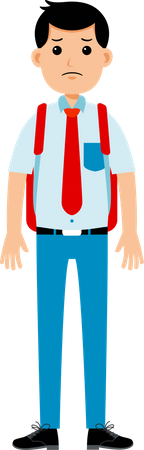 Boy Student Wearing Uniform  Illustration