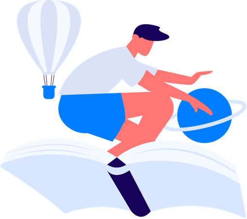 Boy Studying  Illustration