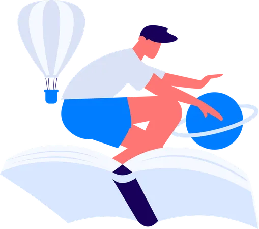 Boy Studying  Illustration