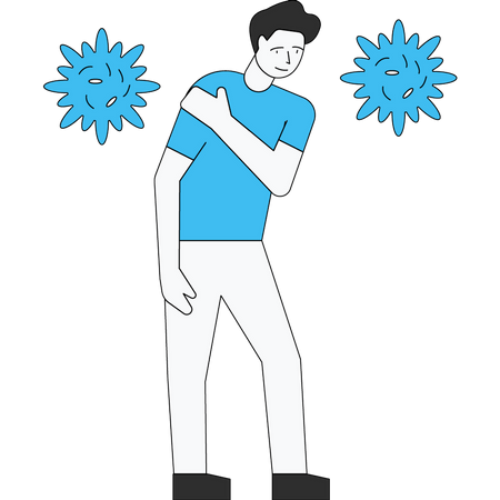 Boy suffering from body pain Illustration