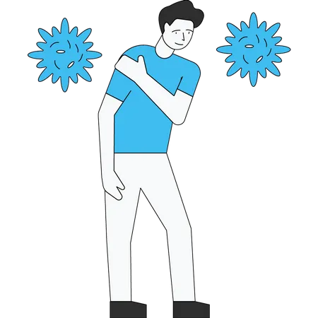 Boy suffering from body pain  Illustration