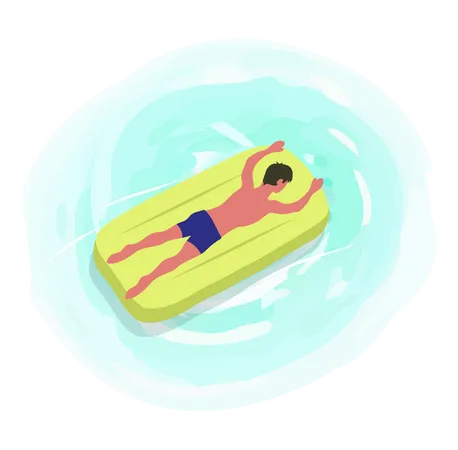 Boy sunbathing  Illustration