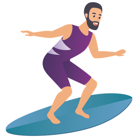 Boy surfing  Illustration