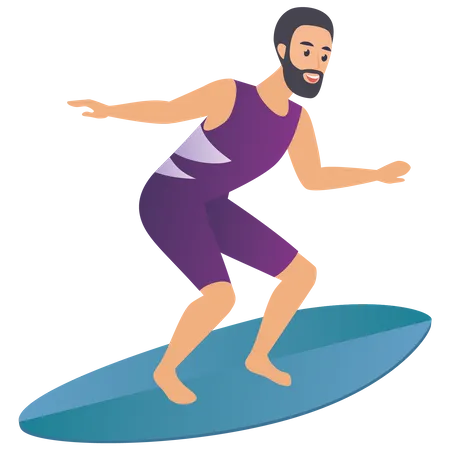 Boy surfing  Illustration