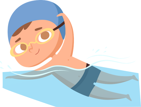 Boy Swimming  Illustration