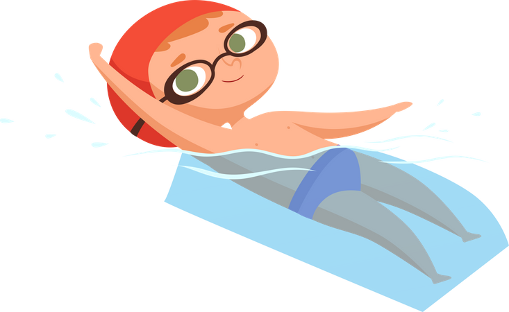 Boy Swimming in pool  Illustration