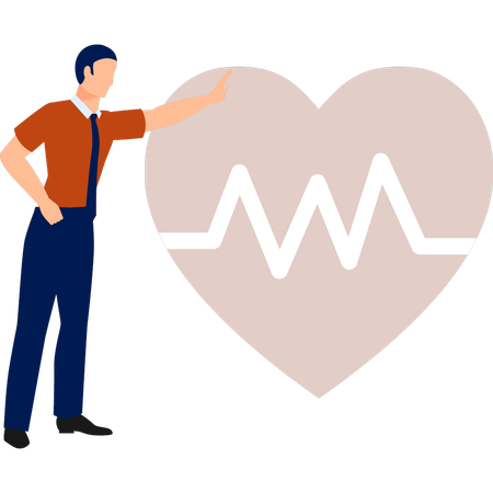 Boy takes heart care  Illustration