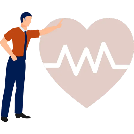 Boy takes heart care  Illustration