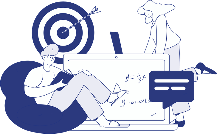 Boy taking Math lecture  Illustration
