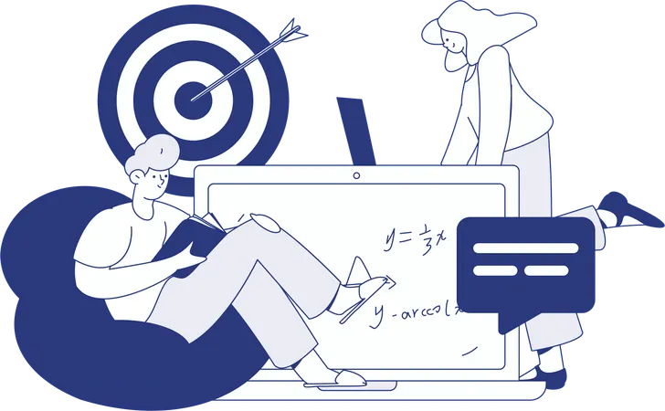 Boy taking Math lecture  Illustration