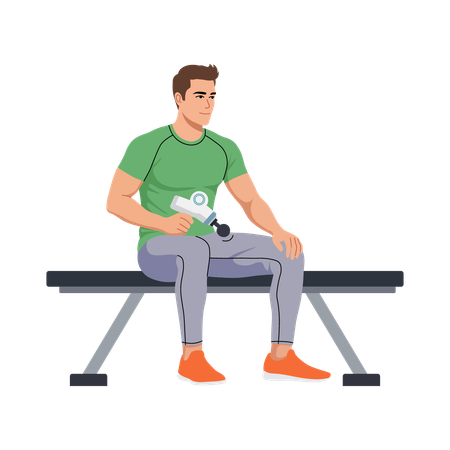 Boy taking Protein Shake Break  Illustration