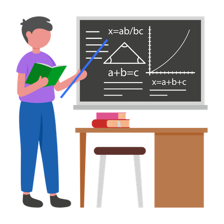 Boy taking Study Lecture  Illustration