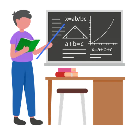 Boy taking Study Lecture  Illustration