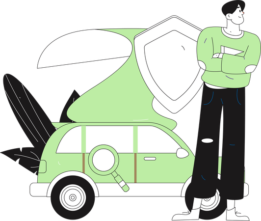 Boy talking about vehicle policy  Illustration