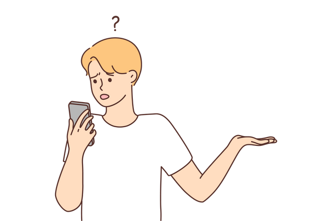 Boy talking on phone  Illustration