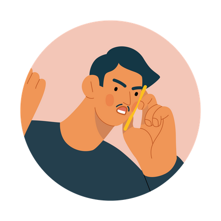 Boy talking on phone  Illustration