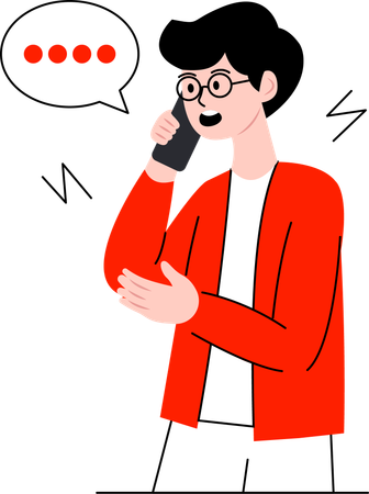 Boy talking on the phone  Illustration