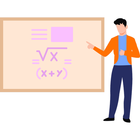 Boy teaching math  Illustration