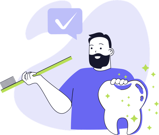 Boy telling about dental care  Illustration