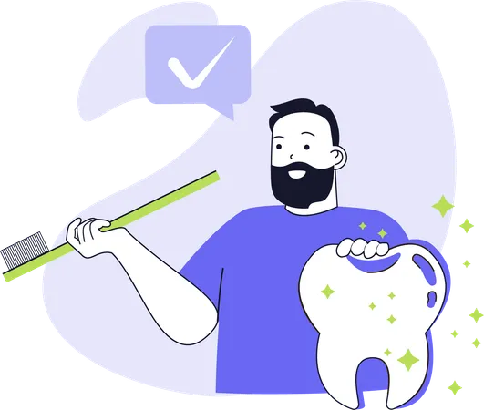 Boy telling about dental care  Illustration