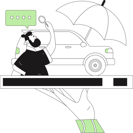 Boy telling about life insurance  Illustration