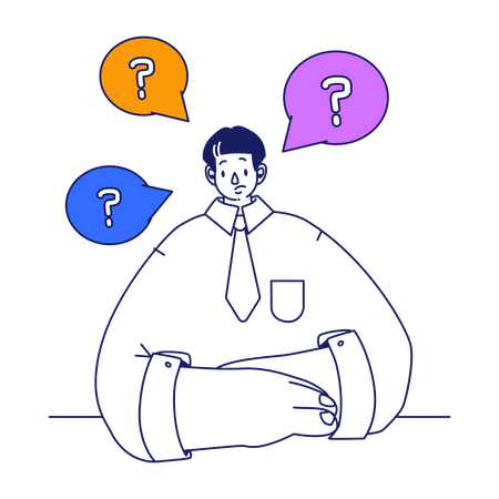 Boy thinks about the question  Illustration