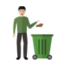 illustrations for man throwing garbage