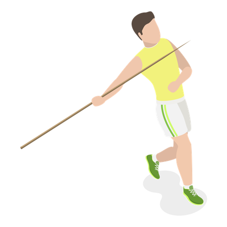 Boy throwing javelin  Illustration