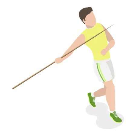Boy throwing javelin  Illustration