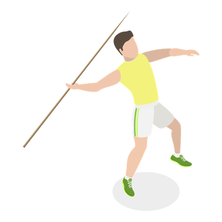 Boy throwing javelin  Illustration