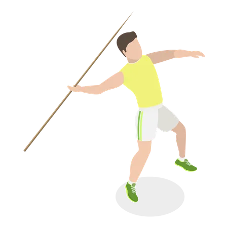 Boy throwing javelin  Illustration