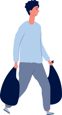 Boy throwing out garbage  Illustration