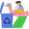 illustrations for boy throwing plastic
