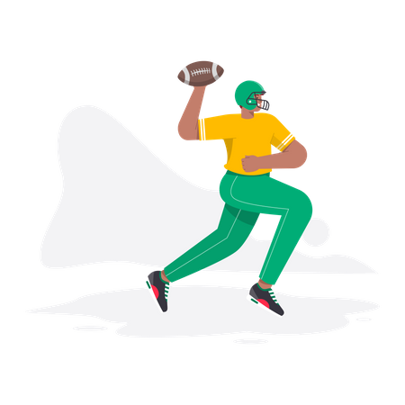 Boy throwing rugby ball  Illustration